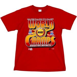 Vintage Houston Rockets 1995 World Champs Red T-Shirt Size Large, EUC, Rare